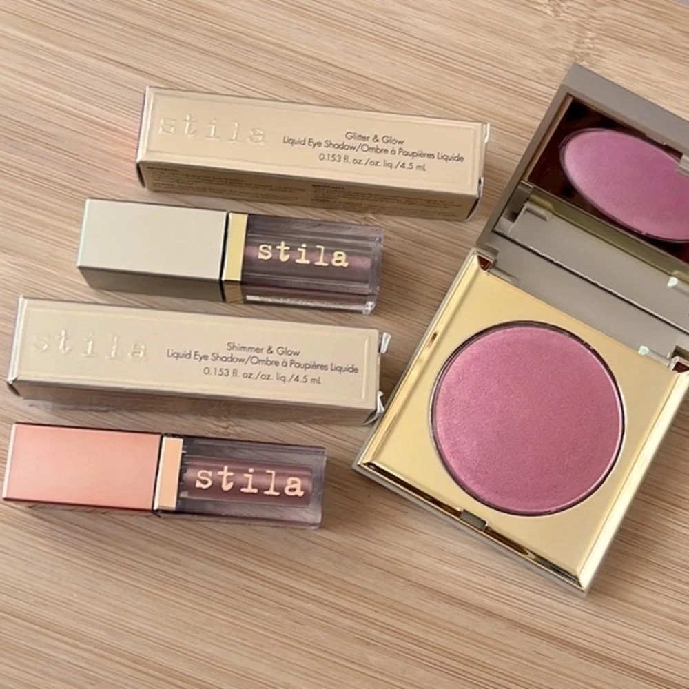 Brand New Stila Bundle of Highlighter & Two Liquid Eye Shadows Shimmer Glitter